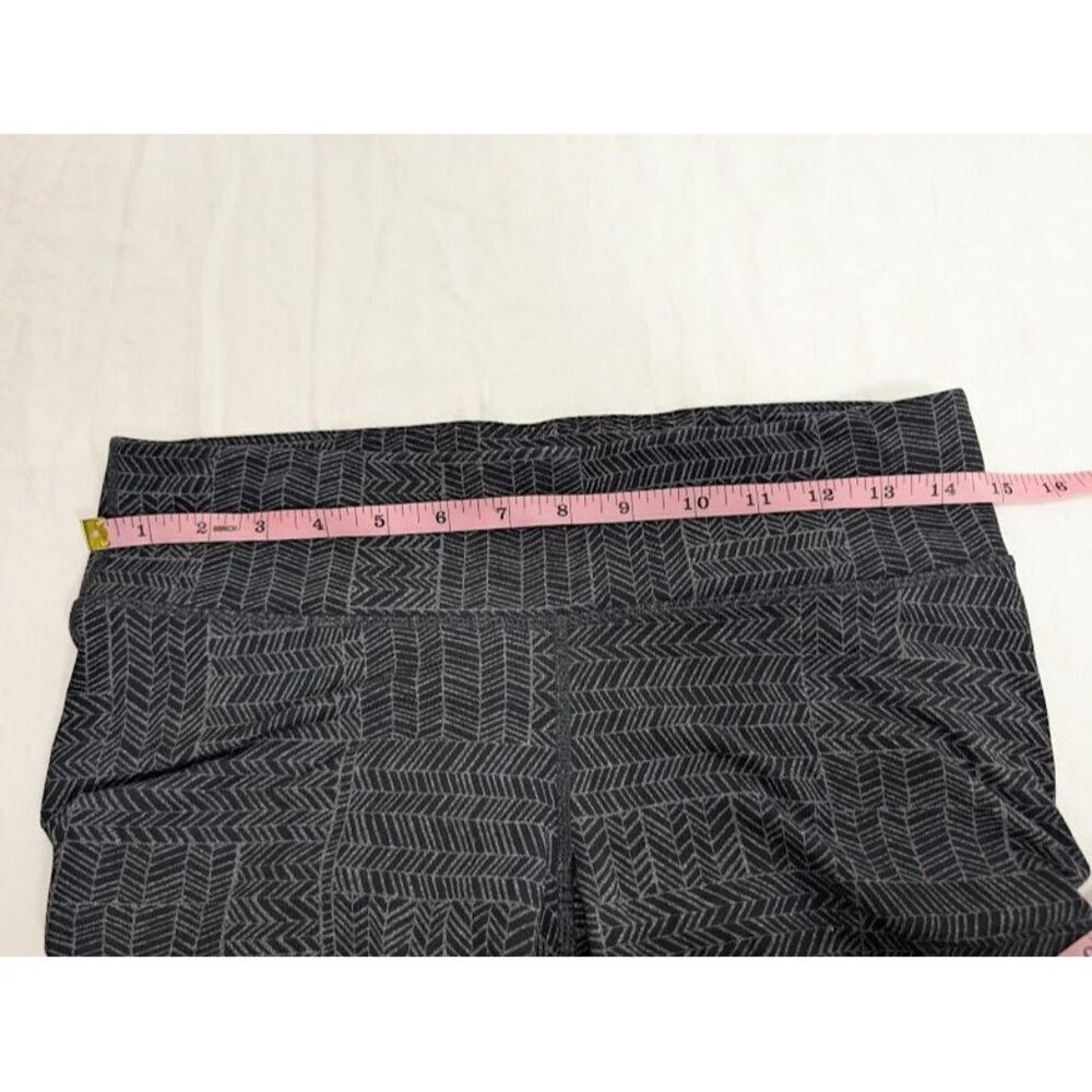 Prana Leggings Womens Medium Black Gray Geo Print Activewear Athletic Outdoor T3 - Picture 6 of 8